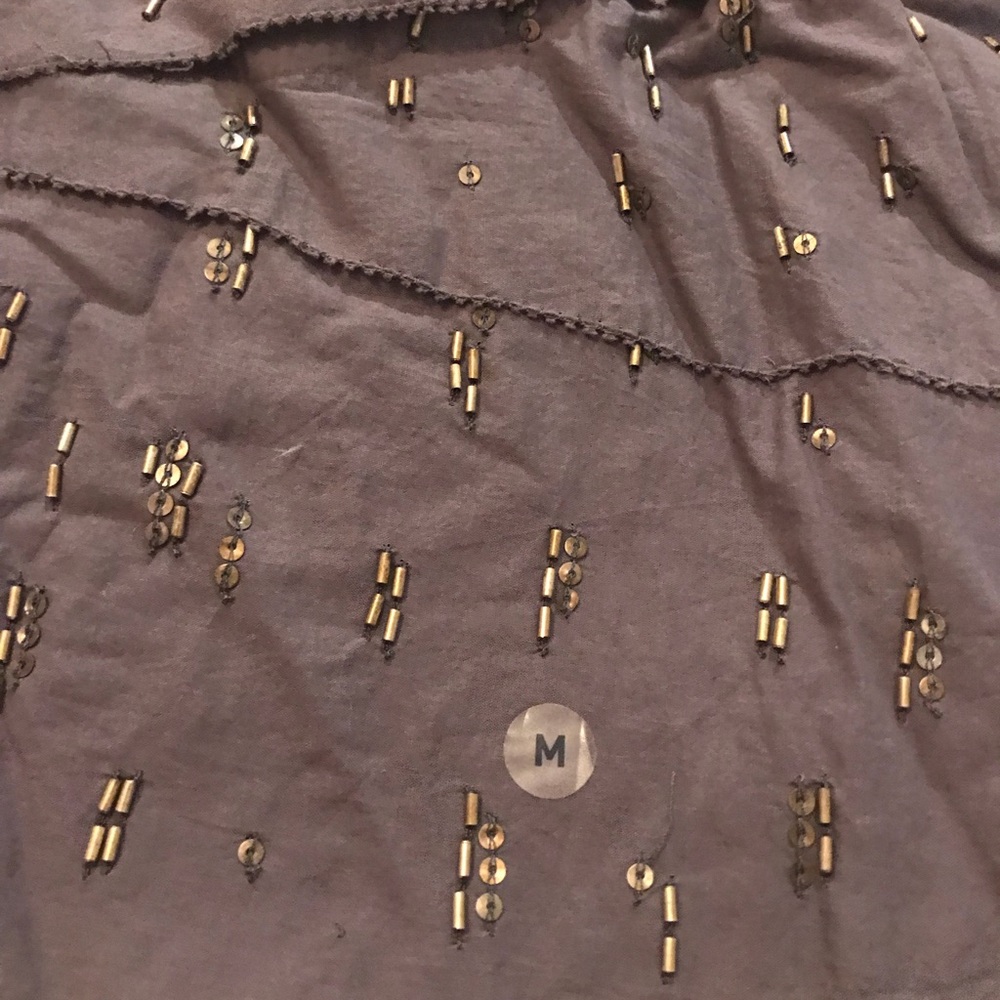 Dark Gray Skirt with Gunmetal Beading Medium Size - Picture 4 of 8